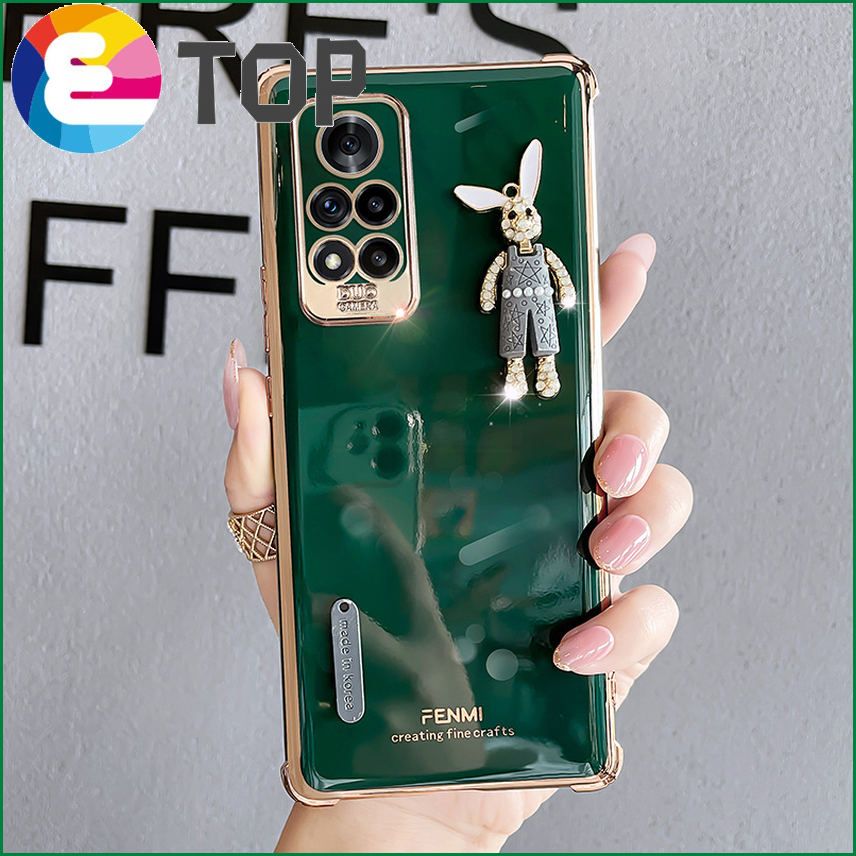 Suitable for Huawei glory v40 mobile phone shell cute cartoon silicone all-inclusive lens rabbit protective sleeve new female