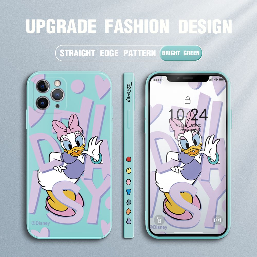 UCUC for iPhone 11 Pro Back Cover Cute Cartoon Characters Ultra Thin Soft Luxury Square Multicolor Liquid Silicone Phone Case