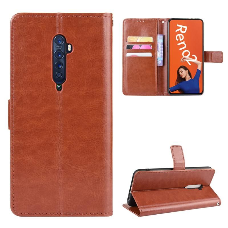 For OPPO Reno2 Vintage Leather Magnetic Buckle Flip Cover Case