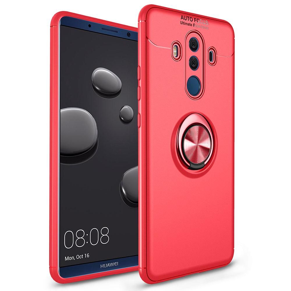 For Huawei Mate 10 Pro 360 Degree Rotating Ring Clip Holder Case (Compatible with Magnetic Car Mount) Resilient TPU Drop Protection Armor Protective Case Cover