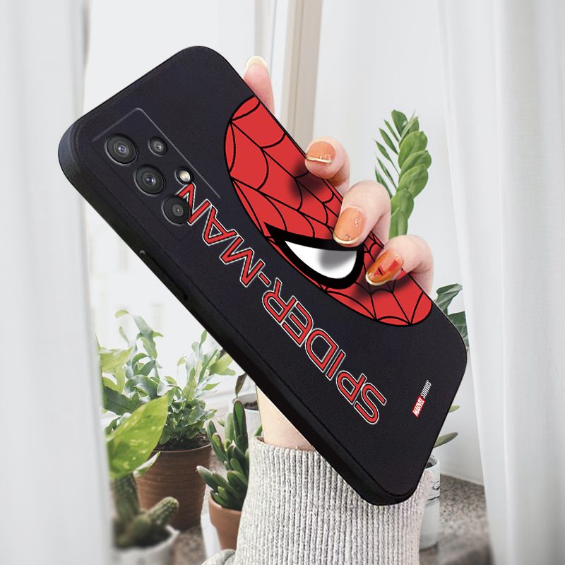 AMORVOR for Samsung Galaxy A32 4G Back Cover Cartoon Cute Spiderman Side design Soft Case Liquid Silicone Phone Cases