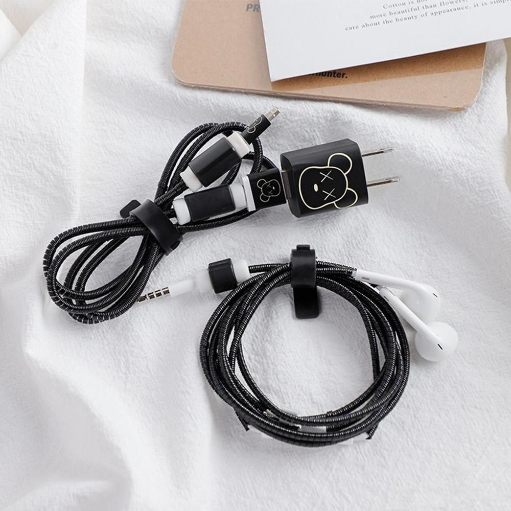 Cable Winder Diy Set TPU Spiral Charging Cable Protector Earphone Cord Protection For Phone Charger Stickers