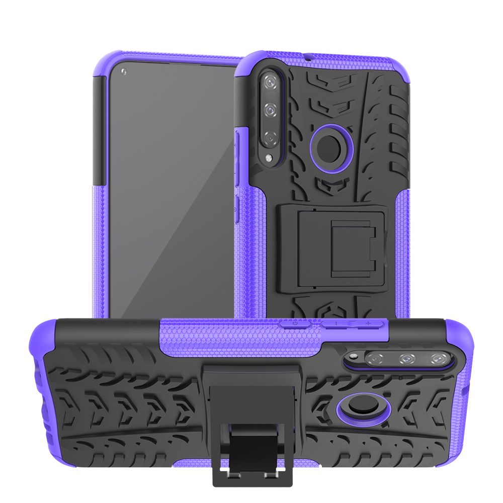 Heavy Duty Armor Tough Hybrid Shockproof Dual Layer Kickstand Protective Case Cover For Huawei Y7P
