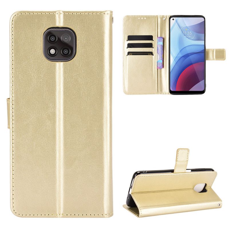 Holster Flip Stand Wallet Crazy Horse PU Leather Case For Motorola Moto G Power (2021) Cover