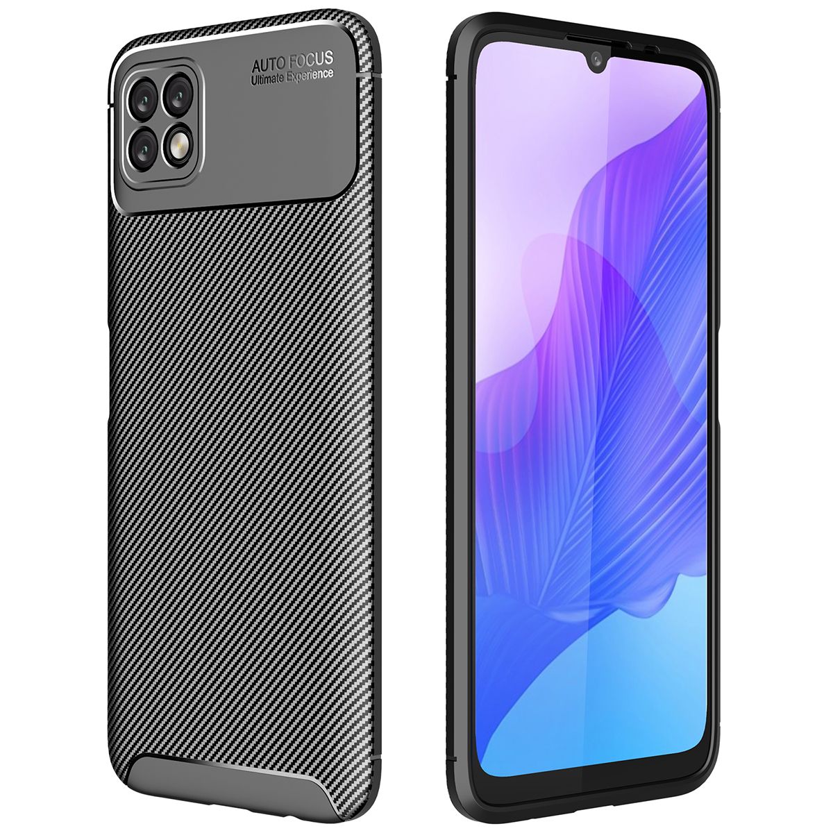 For Huawei Enjoy 20 Case Soft Back Cover Anti-knock TPU Bumper Carbon Fiber Phone Case