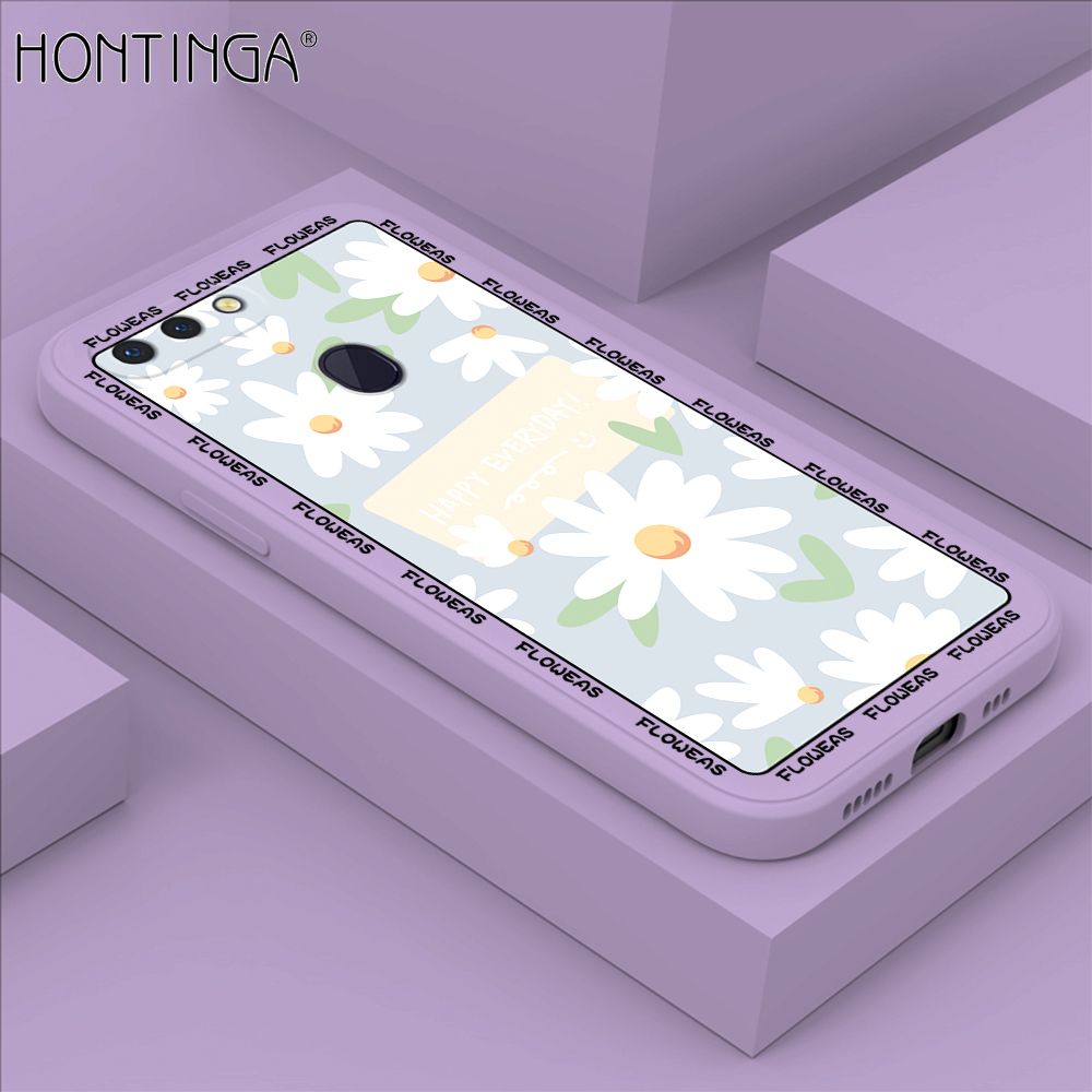 Hontinga for OPPO R15 Pro Case Beautiful Daisy Flower Phone Case Phone Case Soft Square Edge Silicone Cases Full Lens Cover Shockproof Protection Cover