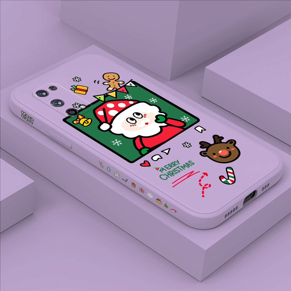ZeroQiQi for Realme X7 Pro 5G Case Santa Claus Christmas Gifts Side Printing Cases Soft Liquid Silicone Phone Cover