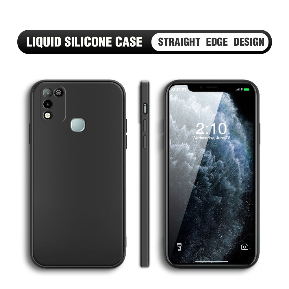 BILI for Infinix Hot 11 Play / Hot 10 Play Back Cover Ultra Thin Soft Luxury Square Multicolor Liquid Silicone Phone Case