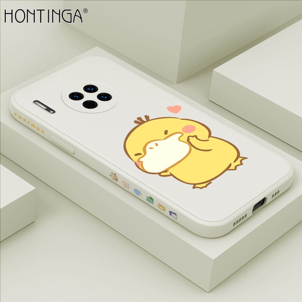 Hontinga for Huawei Mate30 Case Side Design Trendy Cartoon Sign Back Cover Soft Square Edge Pattern Liquid Silicone Phone Cases