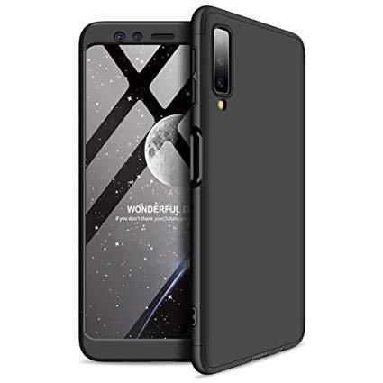 GKK 360 Degree Exclusive and Ultra Thin Back Cover For Samsung A7 (2018) - Black
