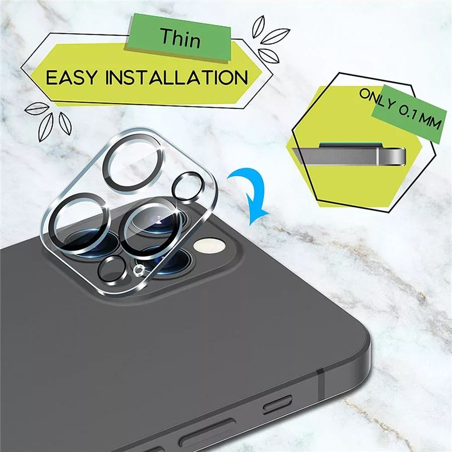 Apple_iPhone 13 Pro - Premium Quality Clear Ultra Slim Back Camera Lens Protector Rear Camera Lens Cover Tempered Glass Protection Film