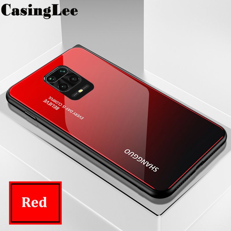 Protect Cover For Redmi Note 9S / Redmi Note 9 Pro case Gradient Tempered Glass Protector Phone Cases for Mi Redmi Note 9 Pro / Redmi Note 9S Back Cover