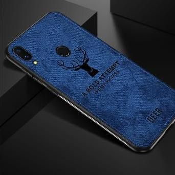 Samsung Galaxy M20 Phone Cover Shockproof Deer Cloth - Blue