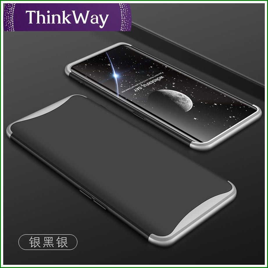 Creative lift phone case three-in-one color-blocking anti-fall 360° all-inclusive shield phone case For OPPO Find X