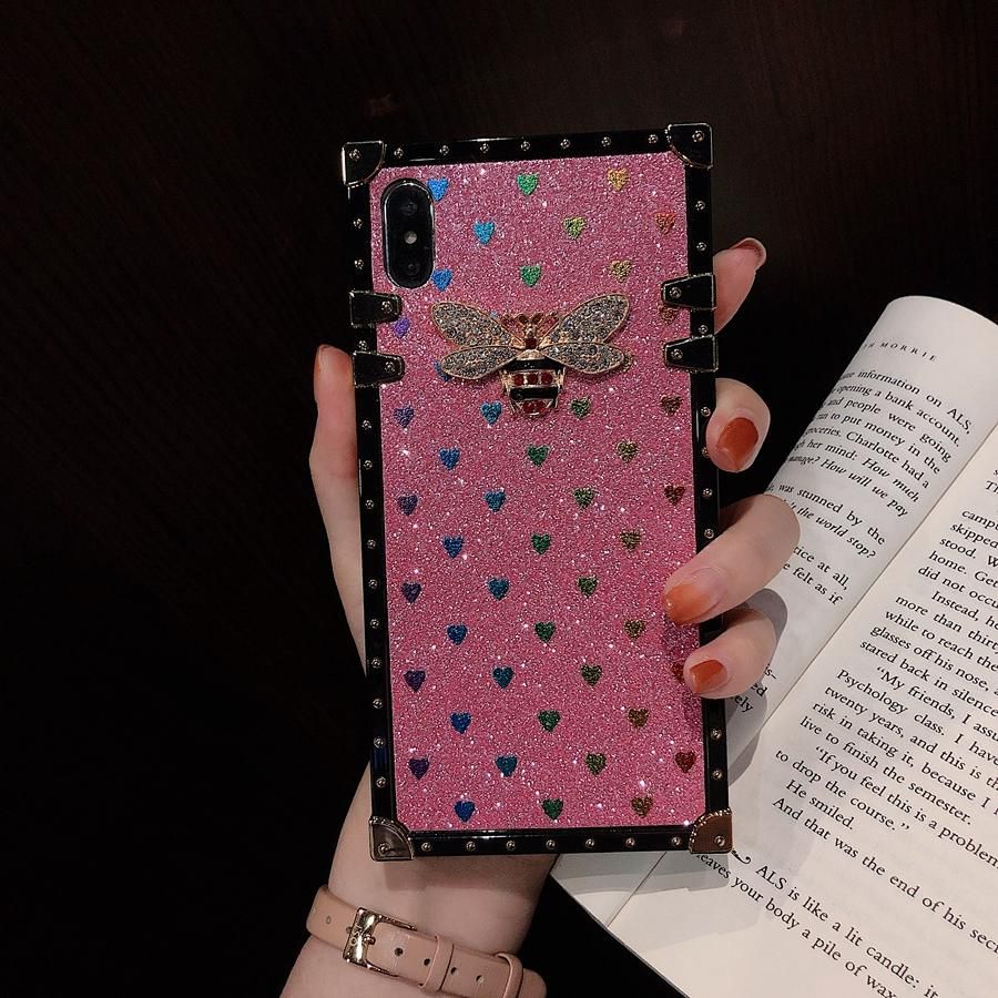 【 BestGO 】 Square Bling Glitter Cases for Vivo V5 V7 Plus V9 V11 V15 Pro V11i Fashion Bees Silicon TPU Soft Phone Case Cover For Vivo S1 / Z1 Pro
