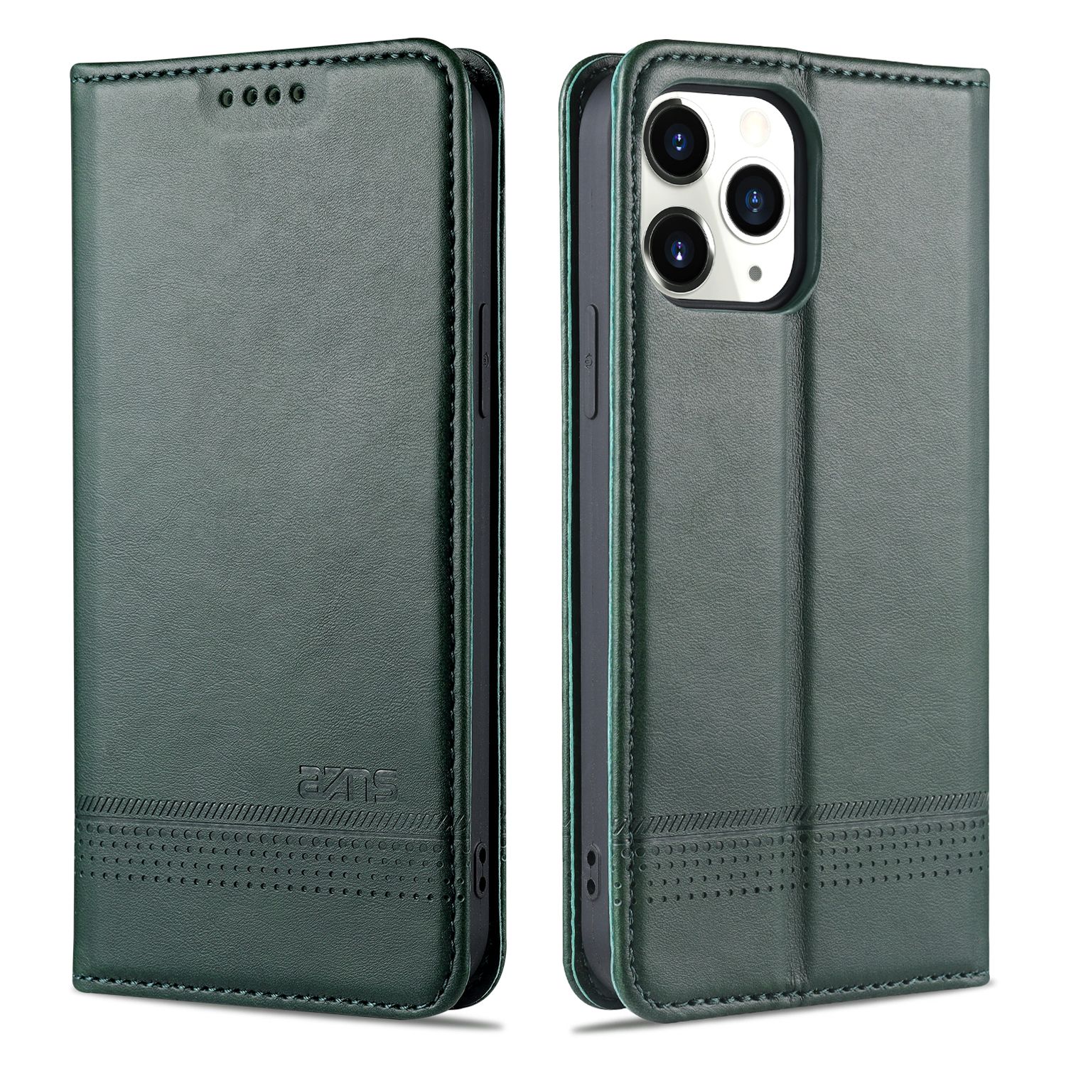 Leather Case for Apple iPhone 12 Pro Max Vintage Flip Wallet Card Slots Magnetic Closure TPU Inner Stand Cover