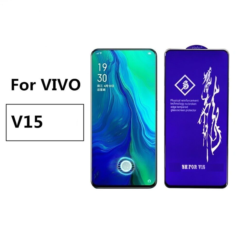 Vivo V15 Tempered Glass Screen Protector Rinbo 9H Hardness (Better than 11D /21D)-Black