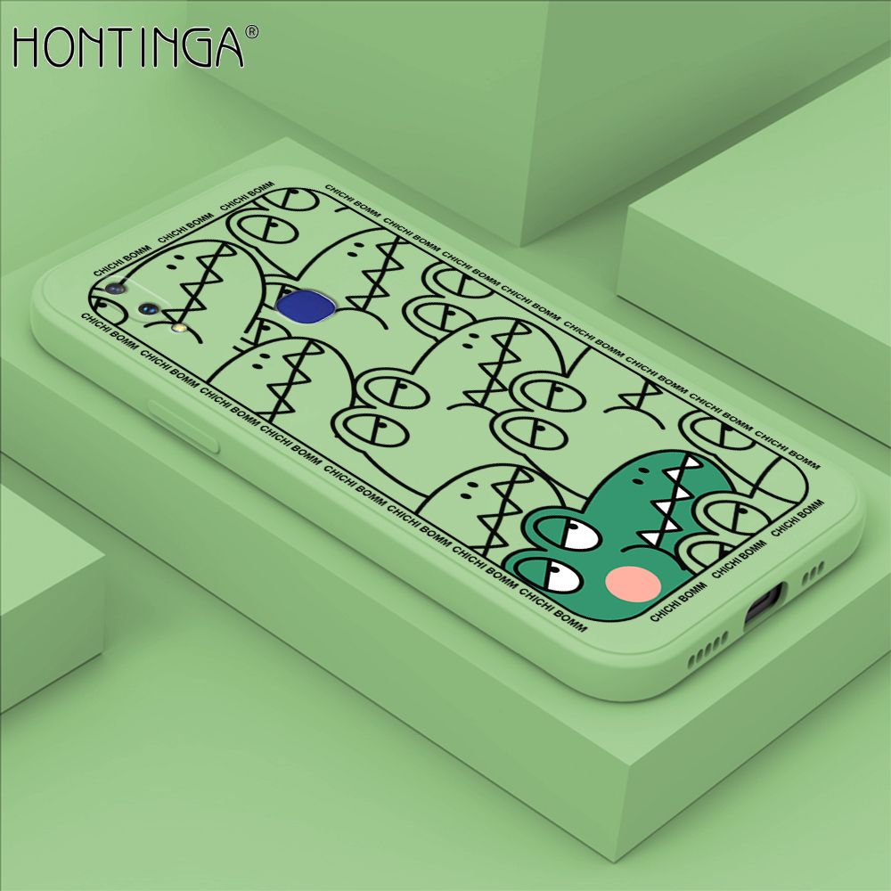 Hontinga for Vivo V11I Case Cartoon Crocodile Alligator Phone Case Phone Case Soft Square Edge Silicone Cases Full Lens Cover Shockproof Protection Cover