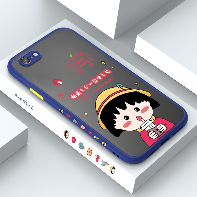 ZeroQiQi for OPPO A71 Case Chibi Maruko Side Printing Cover Frosted Ultra Thin Protective Anti Fall Phone Case