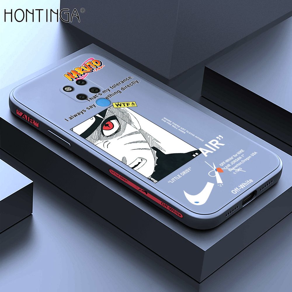 Hontinga for Huawei Mate 20X Case Side Design New Anime Naruto for Boys Back Cover Soft Square Edge Pattern Liquid Silicone Trend Phone Cases