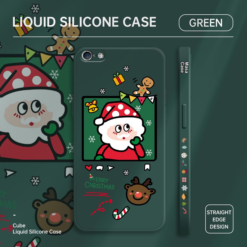 ZeroQiQi for iPhone 5S Case Santa Claus Christmas Gifts Side Printing Cases Soft Liquid Silicone Phone Cover