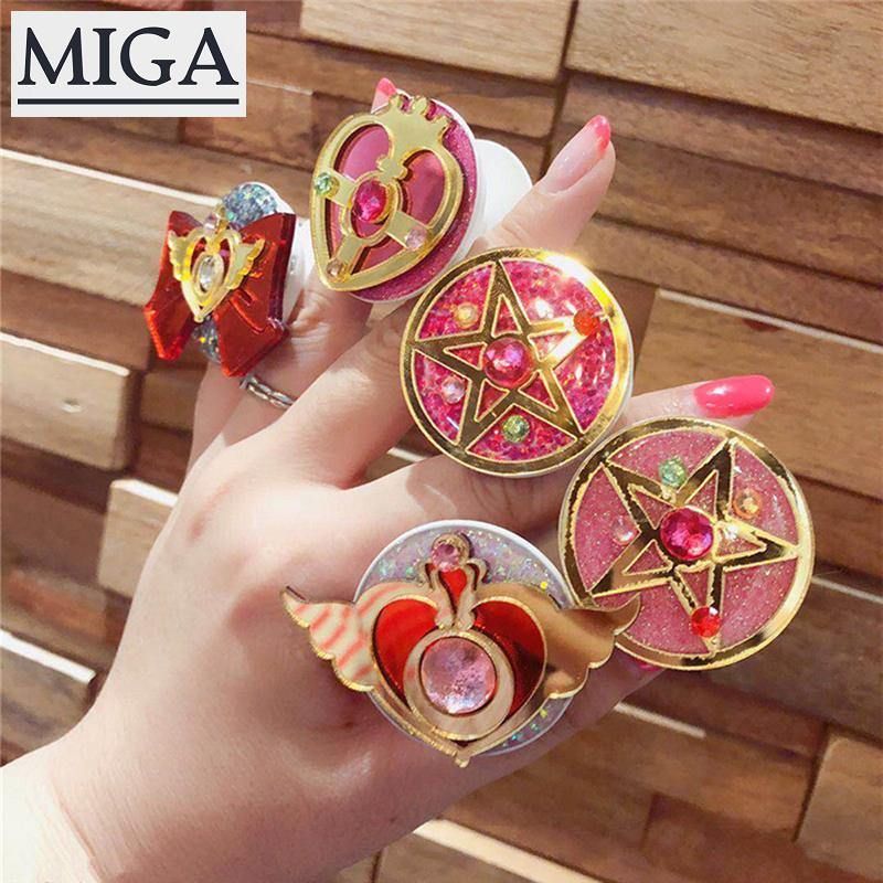 Universal Sailor Moon Phone Stretch Bracket Cartoon Finger Ring Holder Socket