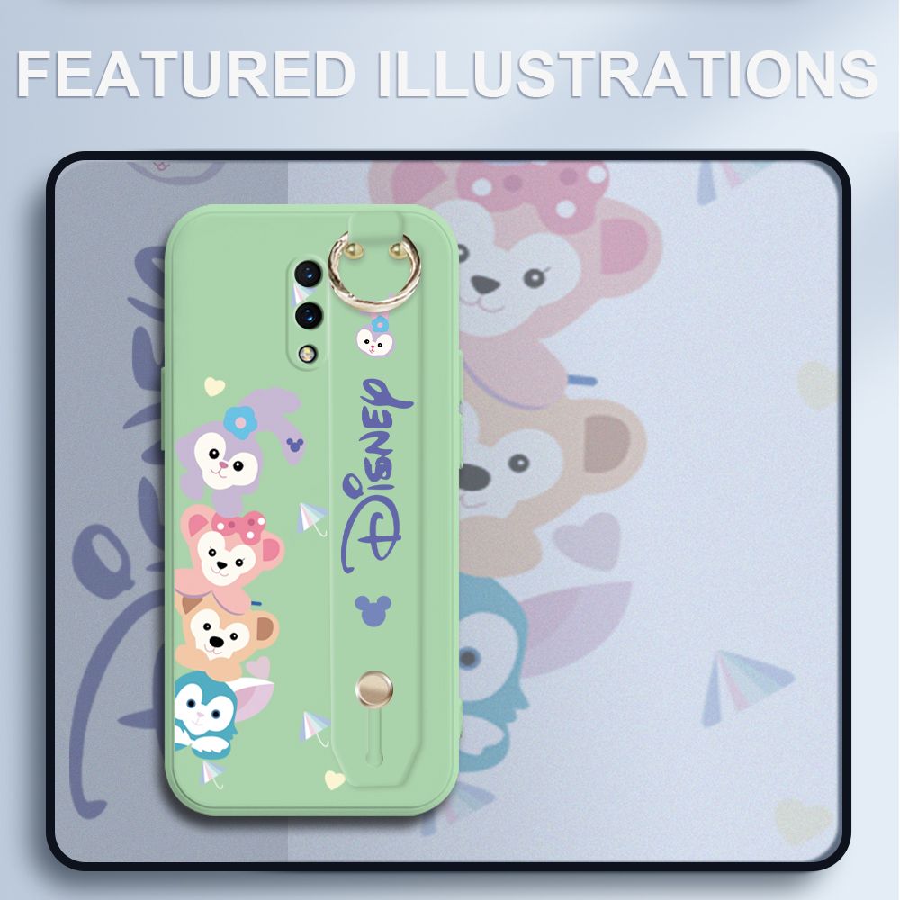 UCUC for OnePlus 7 Wrist Strap Case Creative Cartoon Cute Bunny Cover Ultra Thin Anti Fall Liquid Silicone Phone Case