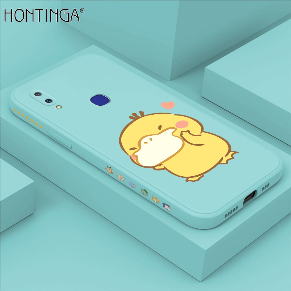 Hontinga for Vivo V11I Case Side Design Trendy Cartoon Sign Back Cover Soft Square Edge Pattern Liquid Silicone Phone Cases