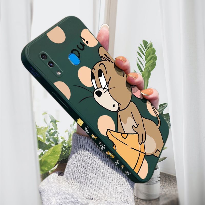 AMORVOR for Samsung Galaxy A20 A30 Back Cover Cartoon Cute Lovely Side design Soft Case Liquid Silicone Phone Cases