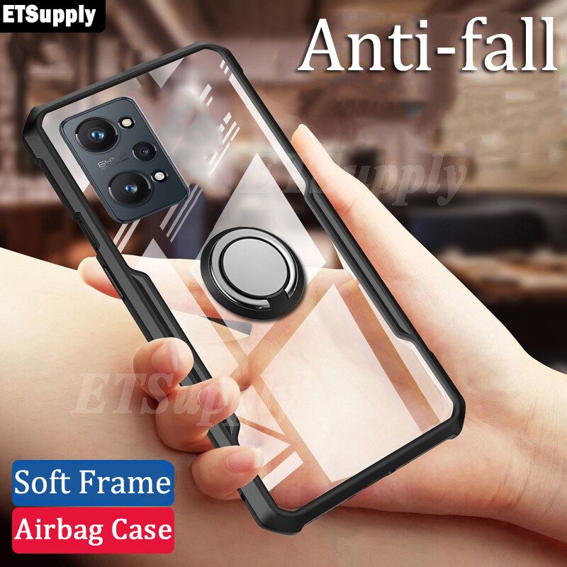 Luxury Clear Armor Ring Case for Realme GT NEO2 Cases Magnetic Soft Shockproof Back Cover for Realme GT NEO 2 Cover