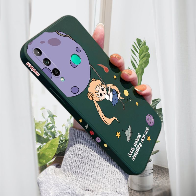 AMORVOR for Huawei Y7P Back Cover Lovely Sailor Moon Side design Soft Case Liquid Silicone Phone Cases