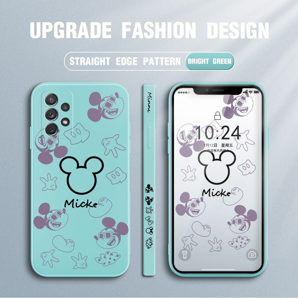 Jizetin for Samsung Galaxy A72 / A72 5G Case Creative Printing Pattern Side Design Phone Case Square Edge Pattern Liquid Silicone Cases Full Cover Camera Shockproof Protective Case