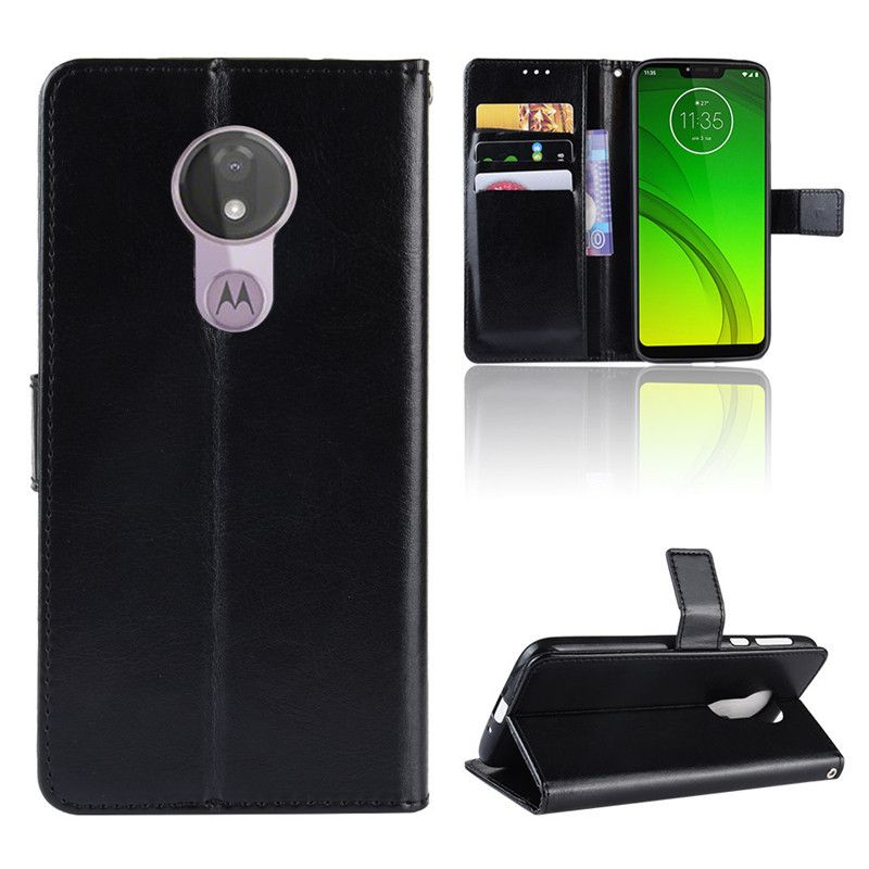 Holster Flip Stand Wallet Crazy Horse PU Leather Case For Motorola Moto G7 Power (European version) Cover