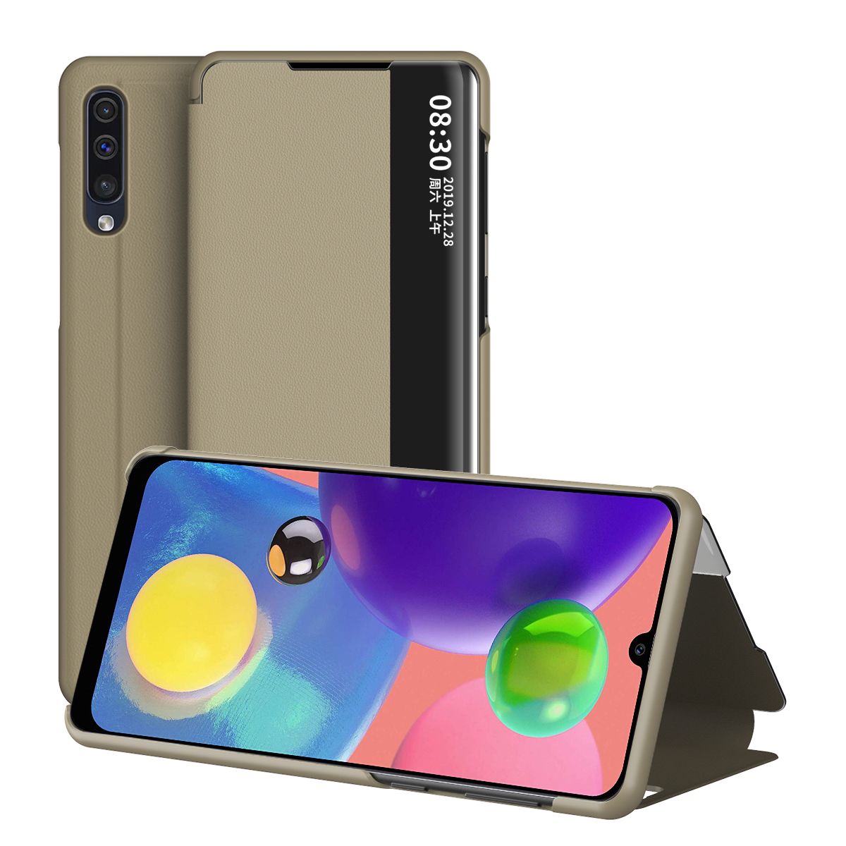 Smart Case For Samsung Galaxy A70 Cover Flip PU Leather Shockproof Window View Cases