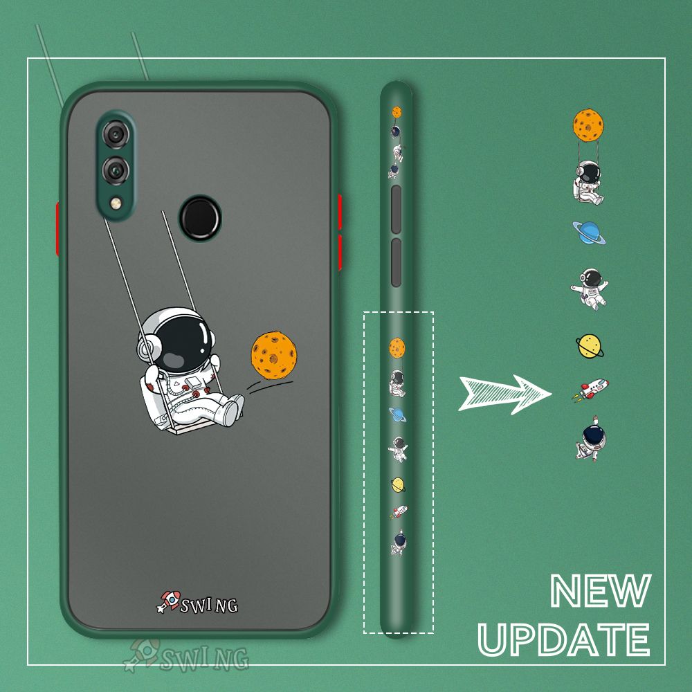 UCUC for Honor 8X Back Cover Swing Astronaut Side Printed Design Phone Case Ultra Thin Frosted Cover Shockproof Phone Cover