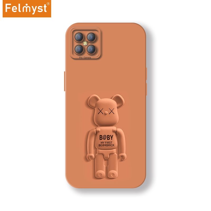 Bearbrick For Honor Play5 5G Back Mobile Phone Holder Case XX Be@rbrick Simple Luxury Mens Girls Liquid Silicone Protect Lens Shockproof Full Soft Cover
