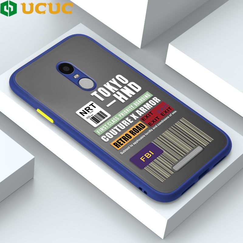 UCUC for Redmi Note3 Note3 Pro Back Cover FBI Sticker Frosted Transparent Hard Phone Case Thin Shockproof Full Cover Camera Protect Case