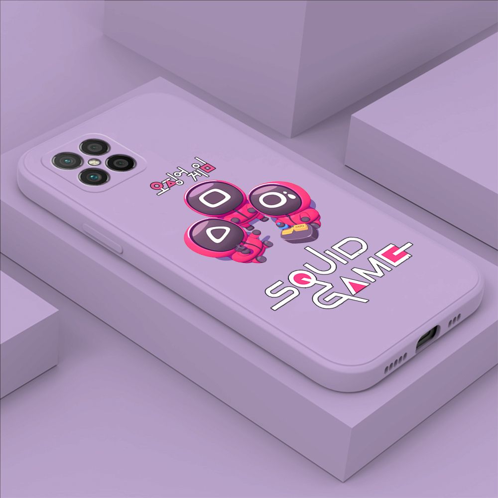 ZeroQiQi for Huawei Nova 8 SE Case Cute Cartoon Cute Squid Character Phone Cover Square Liquid Silicone Shockproof Phone Protective Case