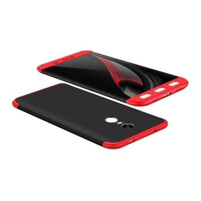360 Full Protection Back Cover Case for Redmi 5 PLUS - Red and Black