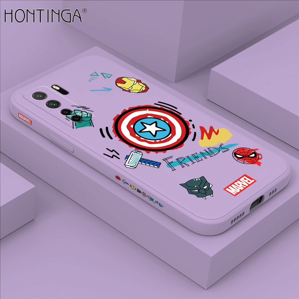 Hontinga for Huawei Nova 7 SE Case Side Design Trendy Cartoon Sign Back Cover Soft Square Edge Pattern Liquid Silicone Phone Cases