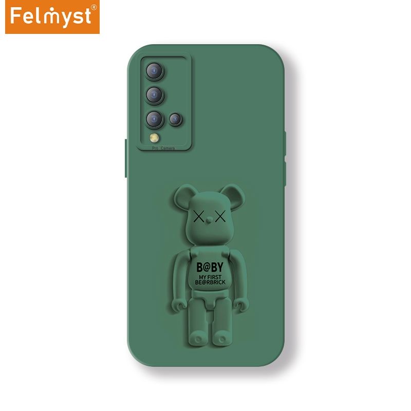 Bearbrick For Honor 20 S Back Mobile Phone Holder Case XX Be@rbrick Simple Luxury Mens Girls Liquid Silicone Protect Lens Shockproof Full Soft Cover