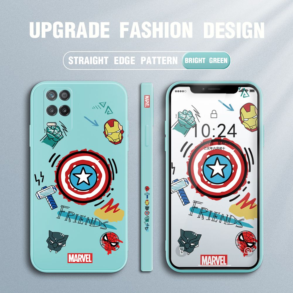 UCUC for Realme 8 5G Back Cover Creative Shield Ultra Thin Soft Luxury Square Multicolor Liquid Silicone Phone Case