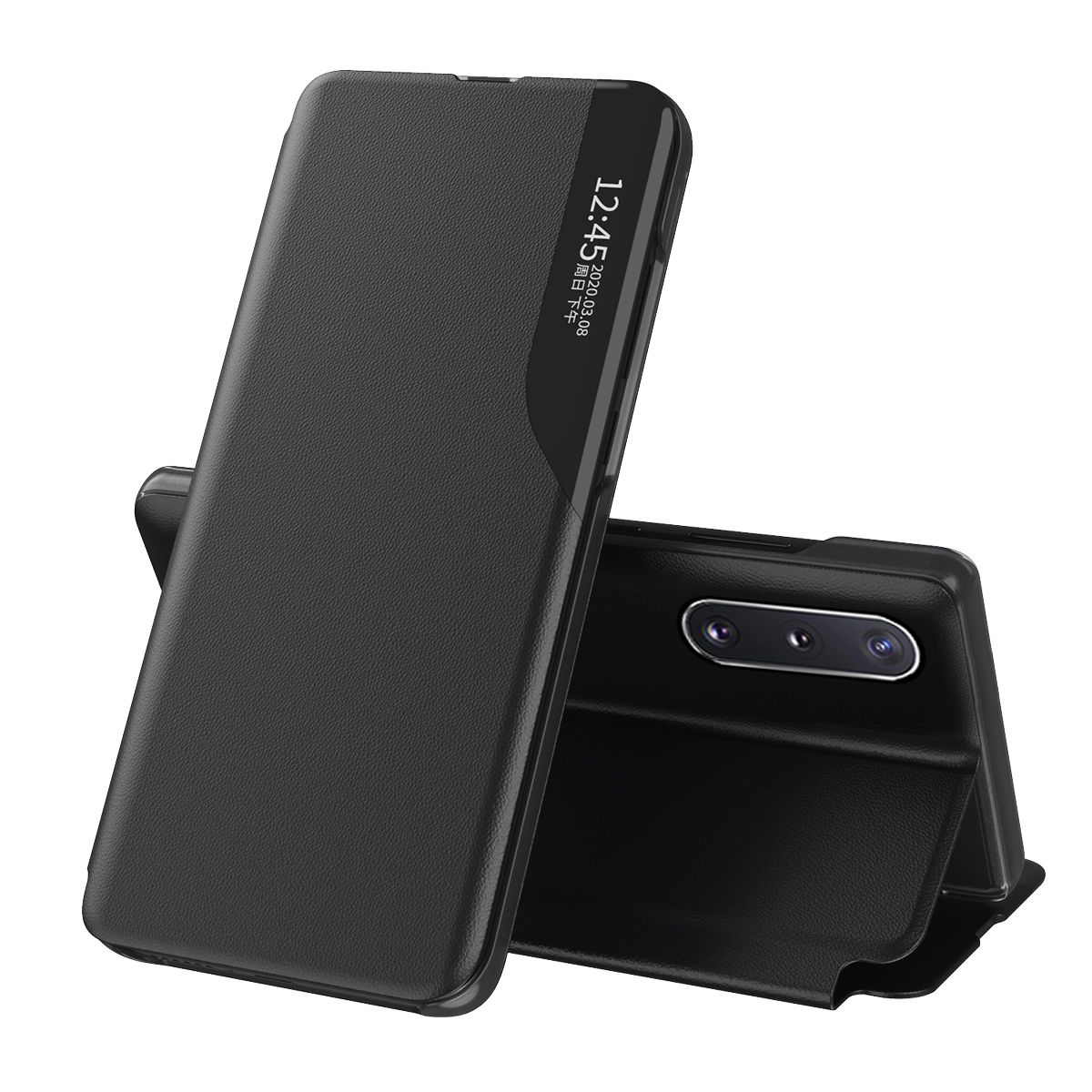 Flip Case For Samsung Galaxy A02 Phone Case Smart Window View Shockproof PU Leahter Cover
