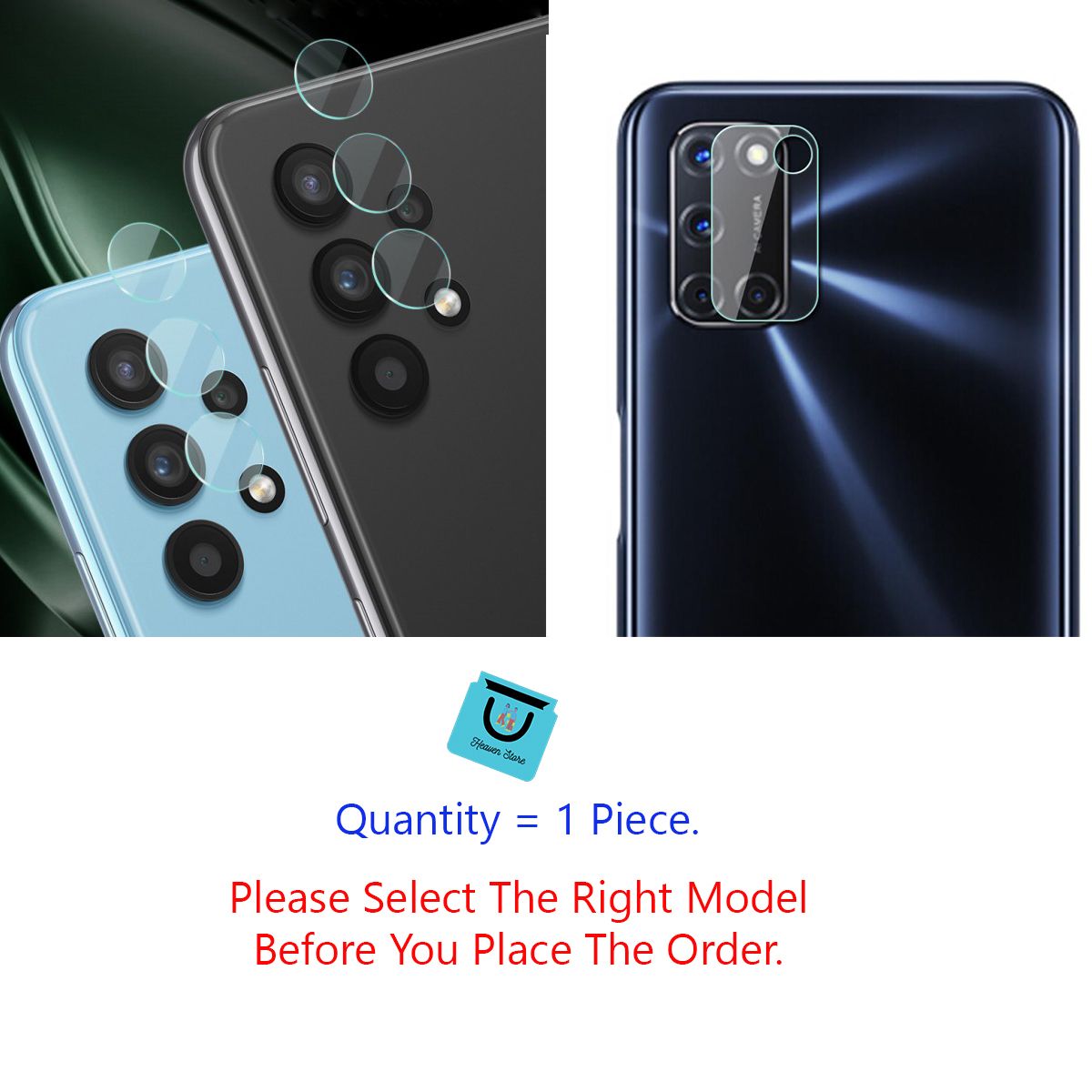 Samsung Camera Glass Protector For Samsung  A02/A21S/ A32 4G/ A72/ M21 /M51/M62/S8 Plus / S20 FE/ S21 Ultra Camera Lens Protector.