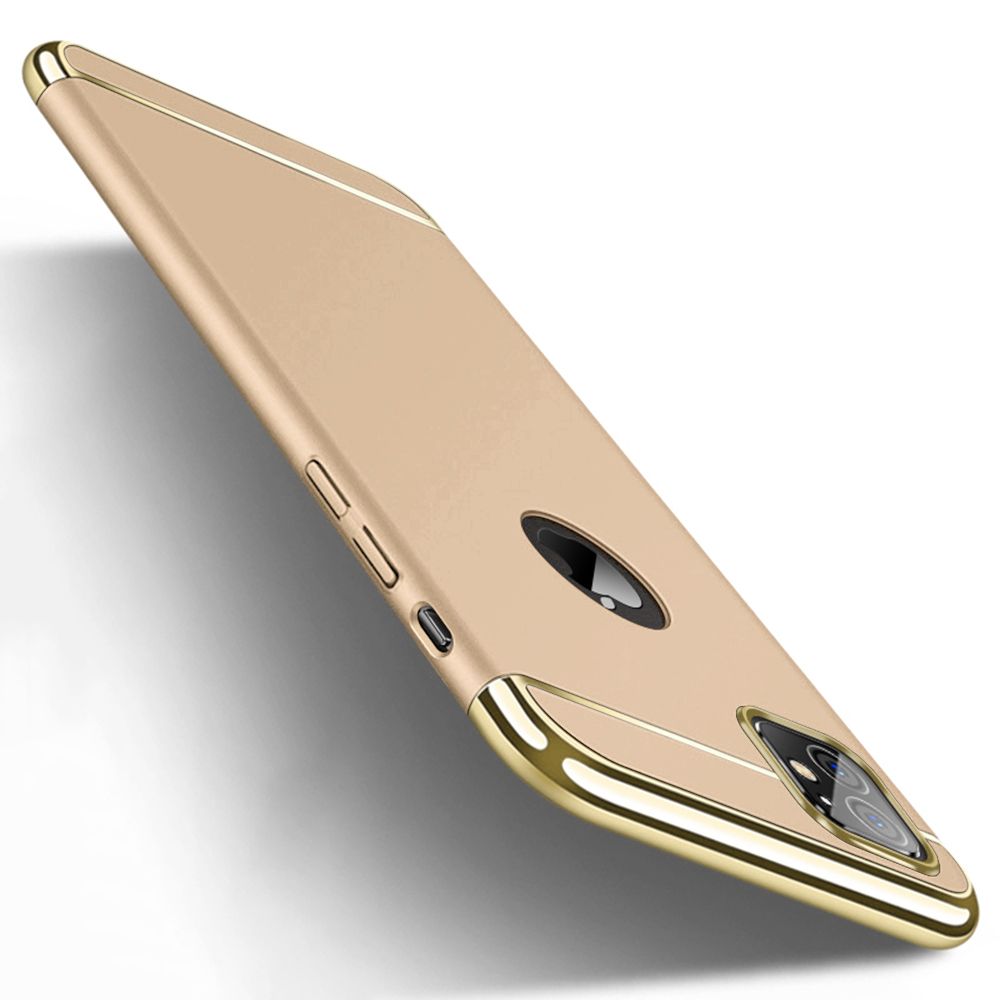 For Apple iPhone 11 3 in 1 Combination Hard Case Coated Anti-Fingerprint Non Slip Matte Surface Electroplate Frame Cover