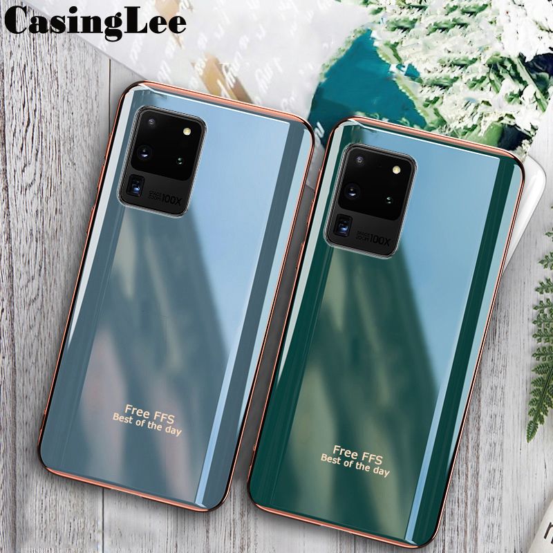 Casinglee For Samsung Galaxy S20 Ultra Back Cover Silicone Soft Cases Electroplated Avocado Green Glitter Full Protector Cases Samsung Galaxy S20 Ultra Case
