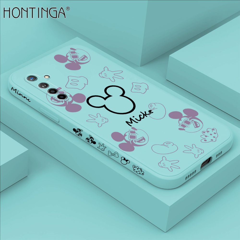 Hontinga for OPPO OPPO K5 Case Side Design Cute Mouse Avatar Back Cover Soft Square Edge Pattern Liquid Silicone Trend Phone Cases