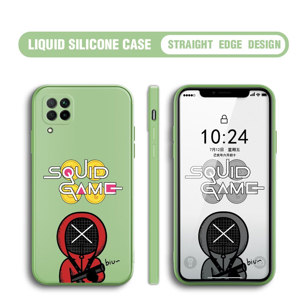 Jizetin for Huawei Nova 7i Case Fashion Cartoon Judge Role Phone Cover Square Liquid Silicone Trend Phone Case