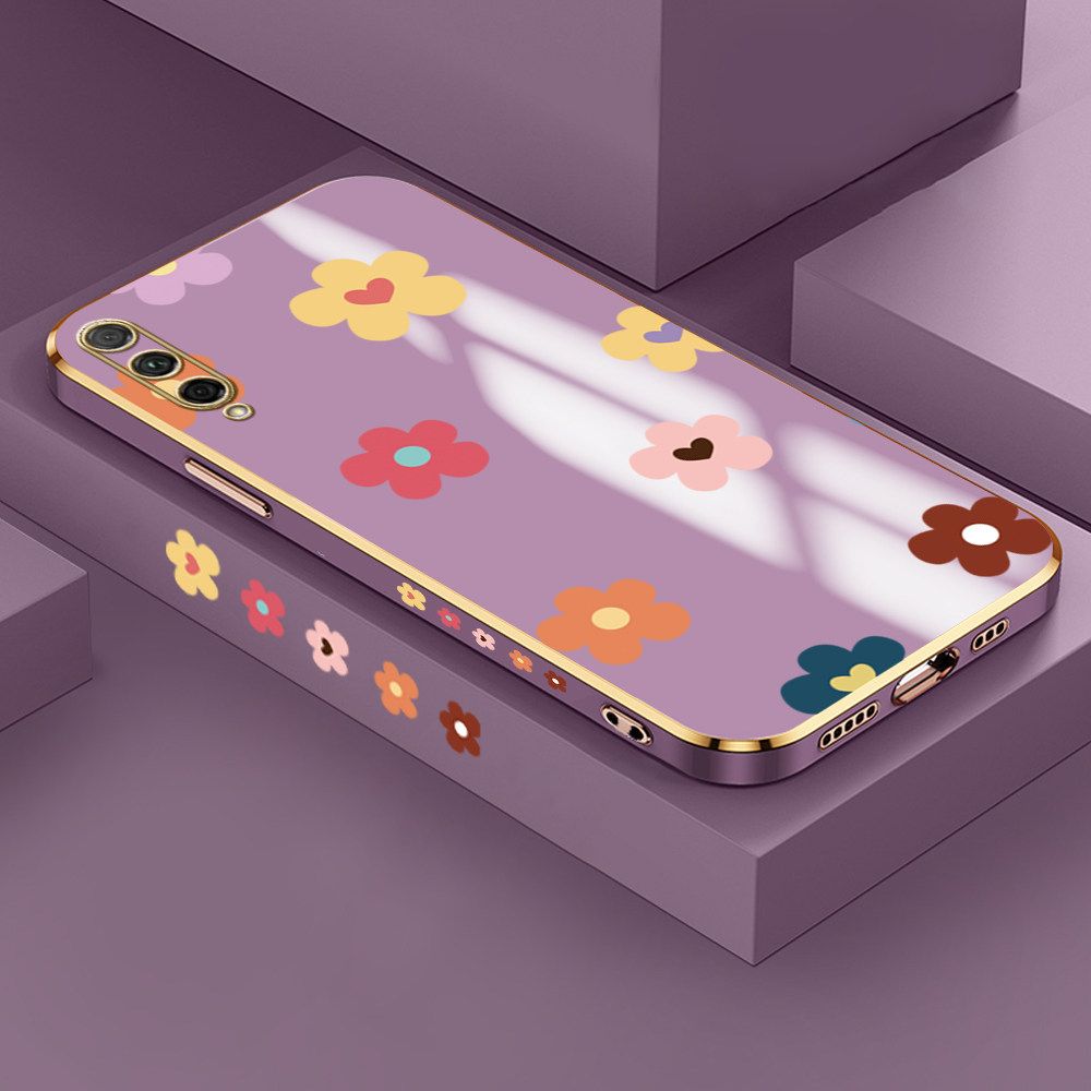 Jizetin (Free Lanyard) Huawei Y9S / Honor 9X Pro Case INS Style Flower Luxury 6D Plating Soft Casing Silicone Ultra Thin Phone Cover