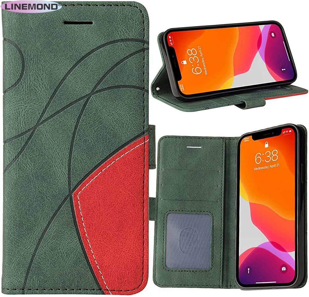 Wallet Case for Motorola G9 Play, Splicing Matching PU Leather Flip Case with Kickstand for Moto G9 Play, Blue